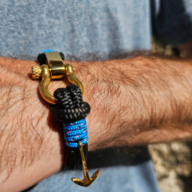 ADRIATICA Nautical Clasp & Anchor Bracelet Black Blue