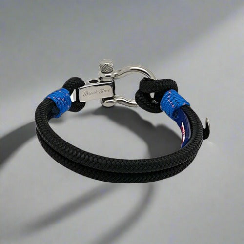 ADRIATICA Nautical Clasp & Anchor Bracelet Black Blue