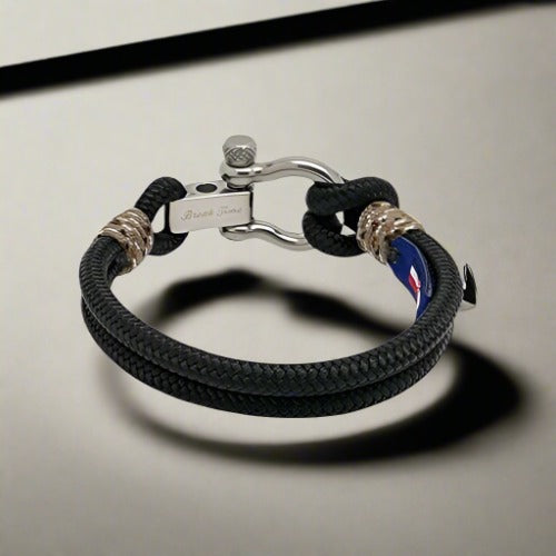 ADRIATICA Nautical Clasp & Anchor Bracelet Black Camo