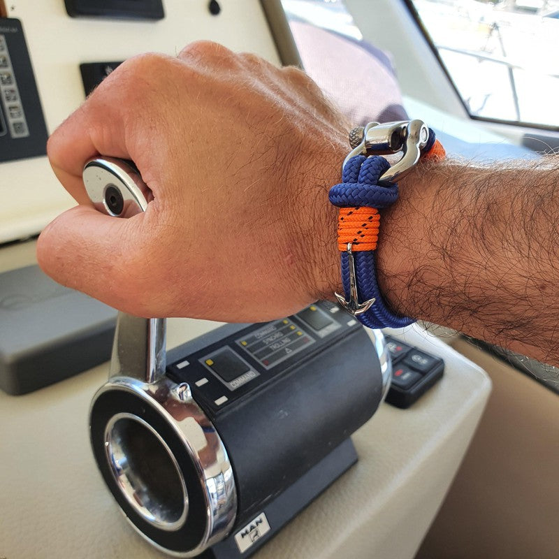 ADRIATICA Shackle & Anchor Bracelet Blue Orange
