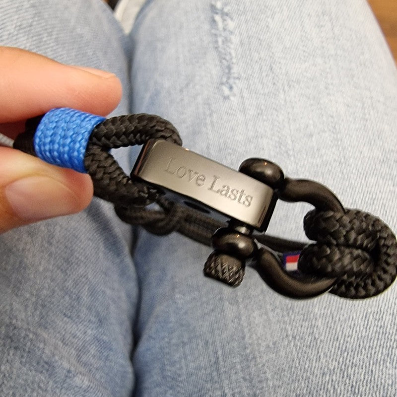 CAPTAIN 4mm Nautical Clasp Bracelet - Blue