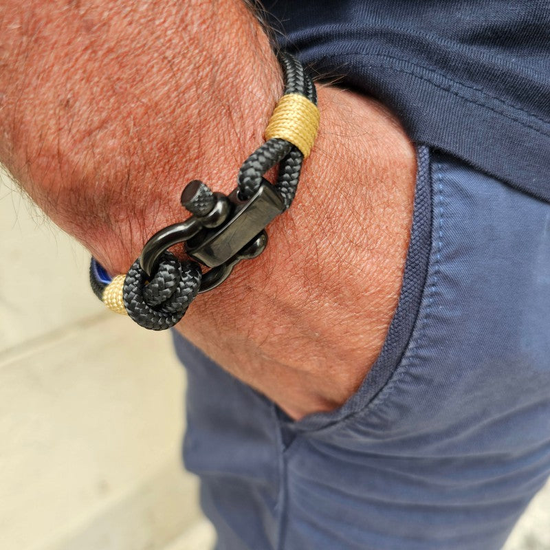 CAPTAIN 4mm Nautical Clasp Bracelet - Gold