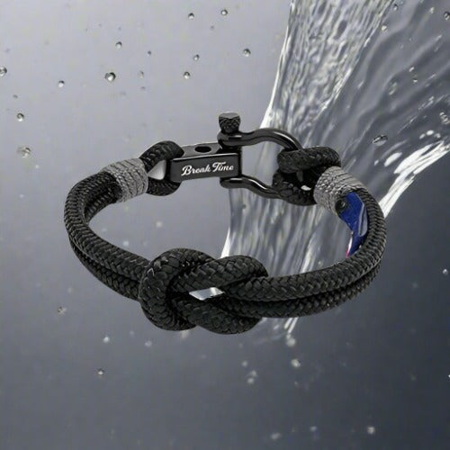 CAPTAIN 4mm Nautical Clasp Bracelet - Grey