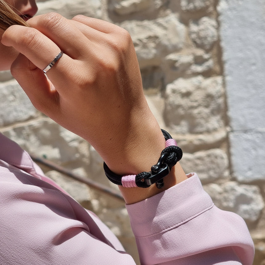 CAPTAIN 4mm Nautical Clasp Bracelet - Lavender Pink