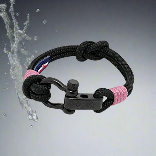 CAPTAIN 4mm Nautical Clasp Bracelet - Lavender Pink