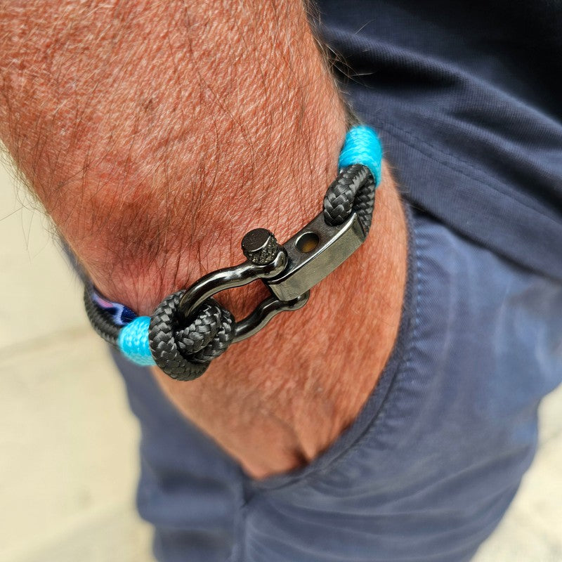 CAPTAIN 4mm Nautical Clasp Bracelet - Turquoise