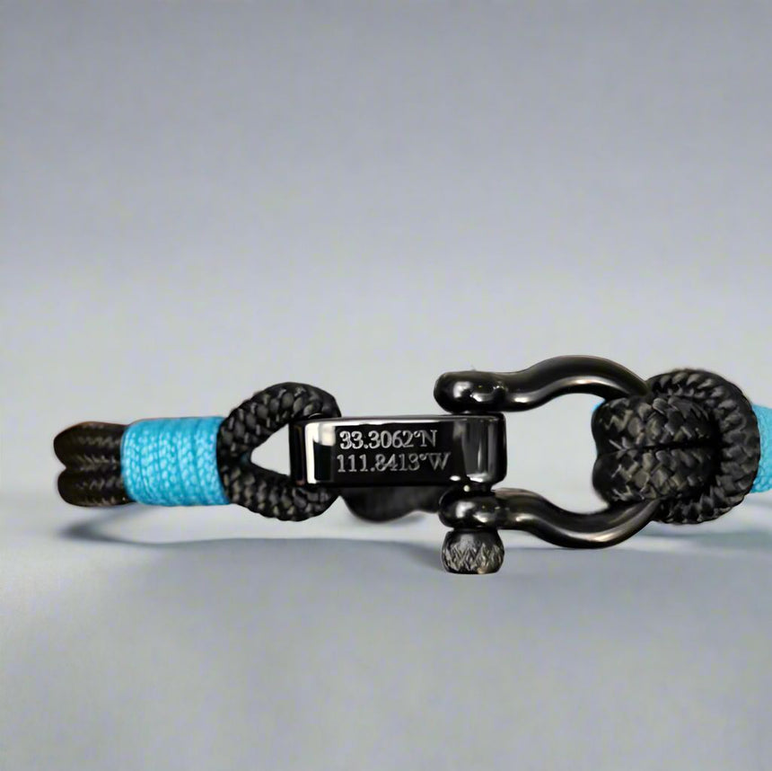 CAPTAIN 4mm Nautical Clasp Bracelet - Turquoise