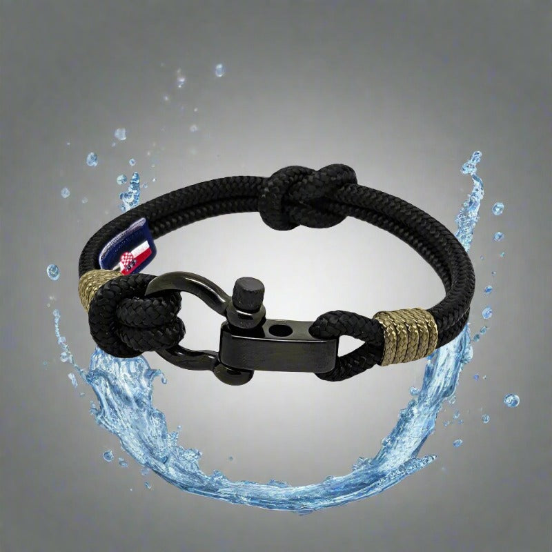 CAPTAIN Black Shackle Bracelet - Khaki