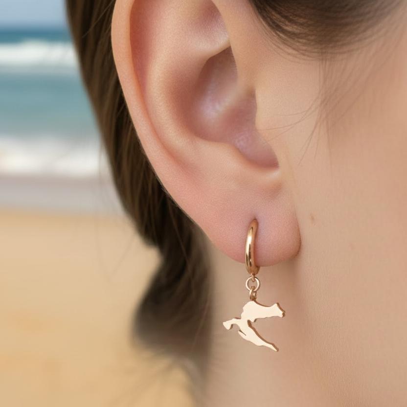 CHARMED MINI huggie earrings for kids - Croatia map