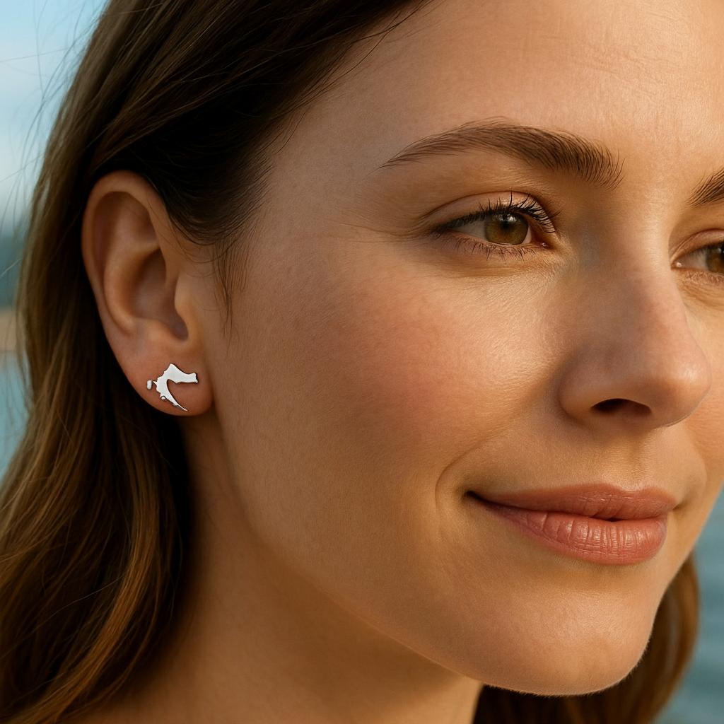 CHARMED MINI stud earrings Croatia map