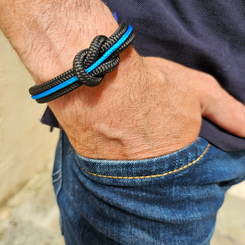 CORSAIR 5mm Nautical Clasp Bracelet Black Blue