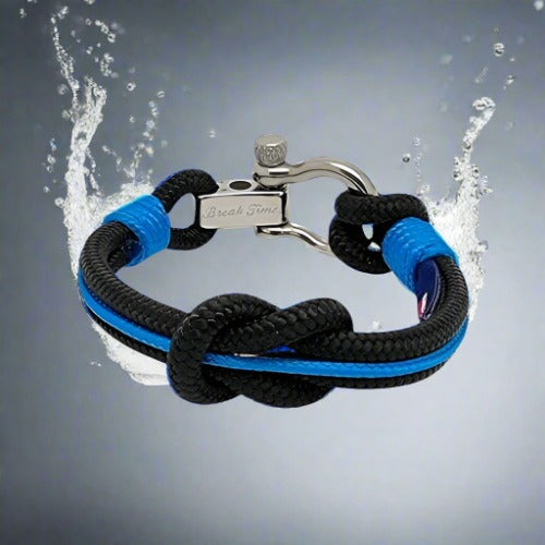 CORSAIR 5mm Nautical Clasp Bracelet Black Blue