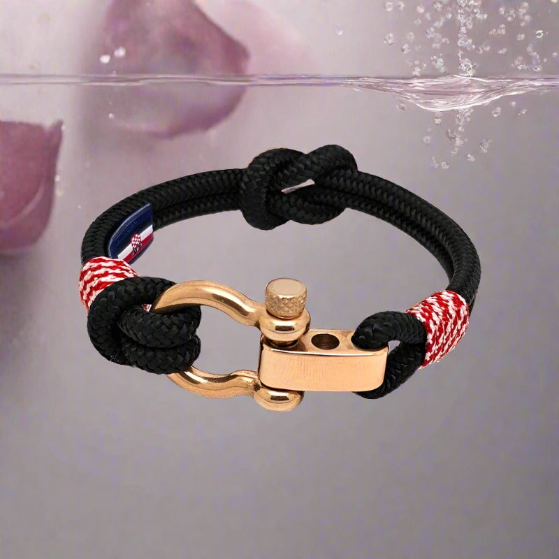 CORSAIR 5mm Nautical Clasp Bracelet Black Croatian Mix