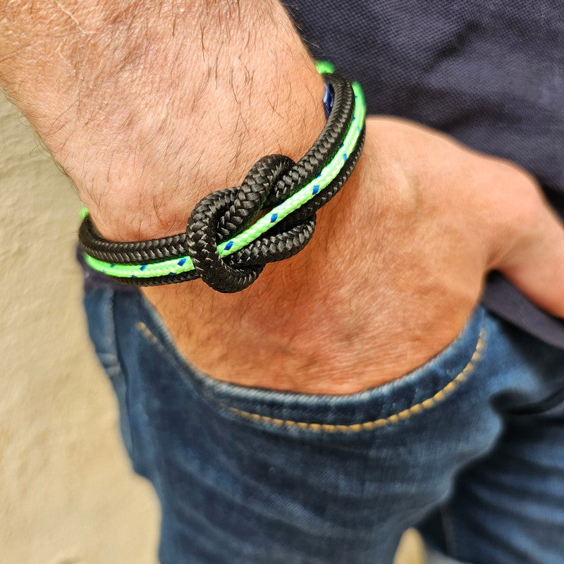 CORSAIR 5mm Nautical Clasp Bracelet Black Green