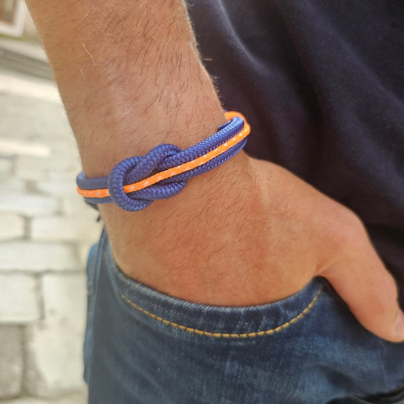 CORSAIR 5mm Nautical Clasp Bracelet Blue Orange