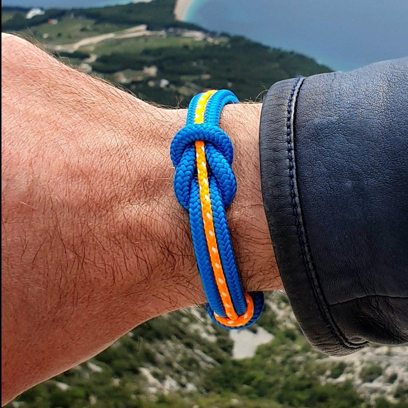 CORSAIR 5mm Nautical Clasp Bracelet Blue Orange