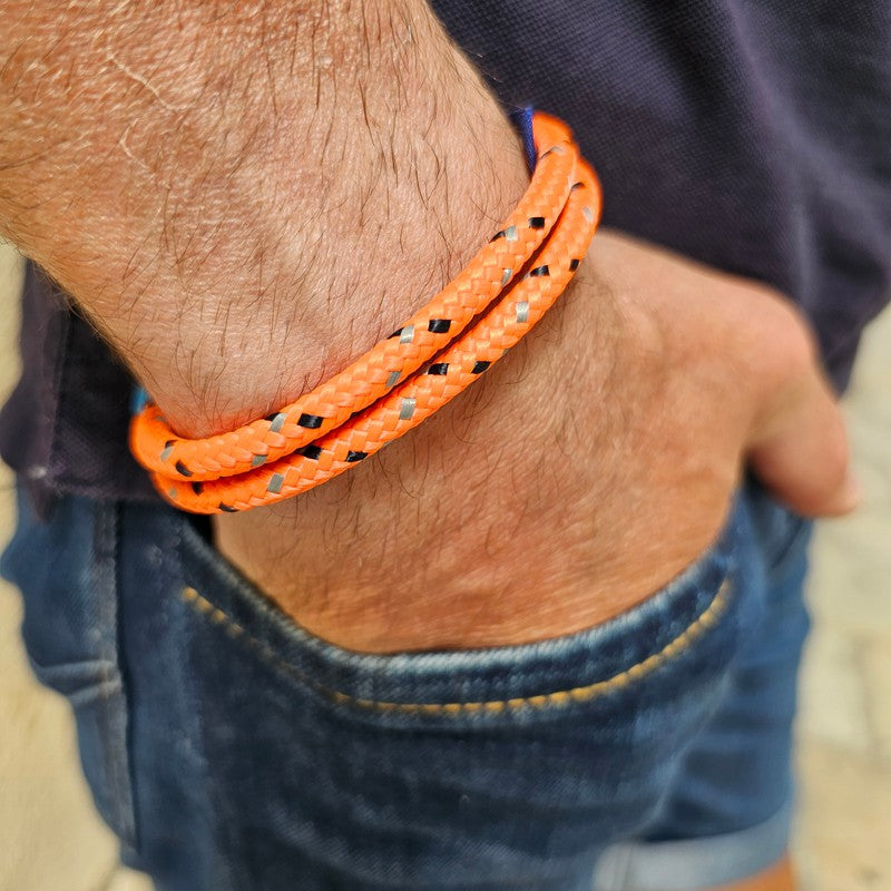 CORSAIR 5mm Nautical Clasp Bracelet Orange Mix