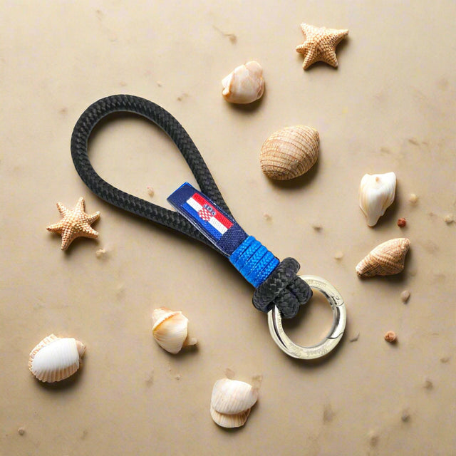 HARBOUR MINI Croatian black blue rope key-ring