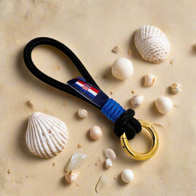 HARBOUR MINI Croatian black blue rope key-ring