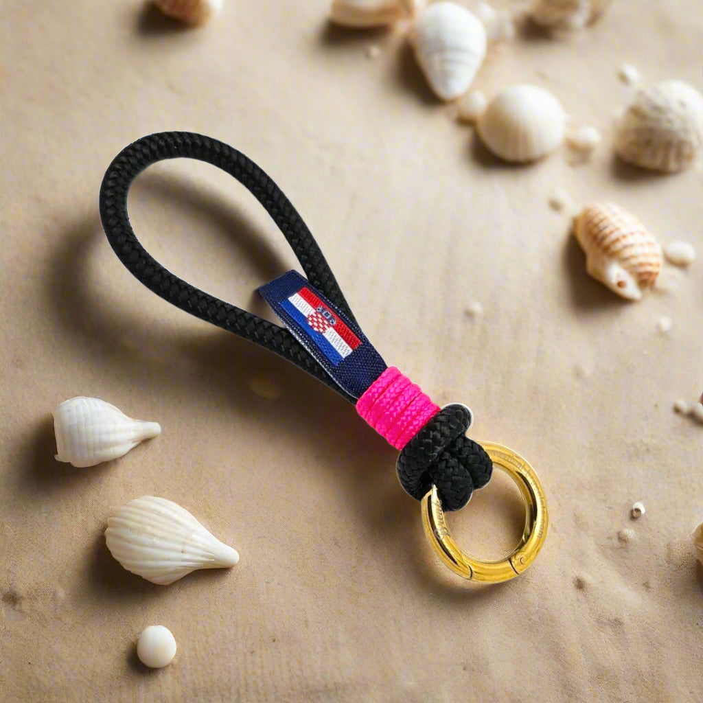 HARBOUR MINI black pink rope key-ring