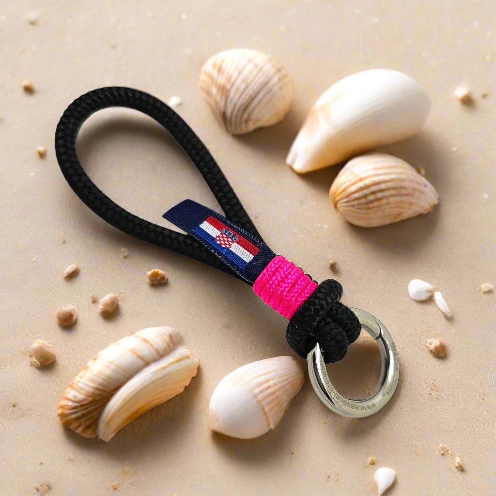 HARBOUR MINI black pink rope key-ring