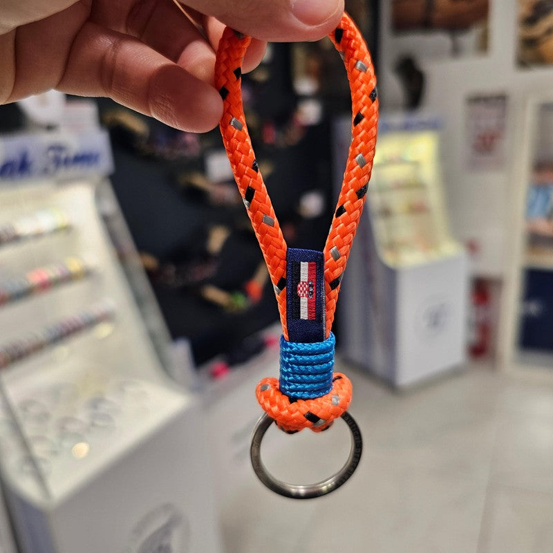 HARBOUR nautical rope keyring orange mix