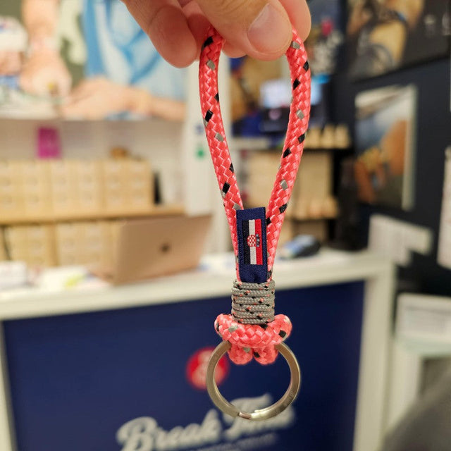 HARBOUR nautical rope keyring pink mix