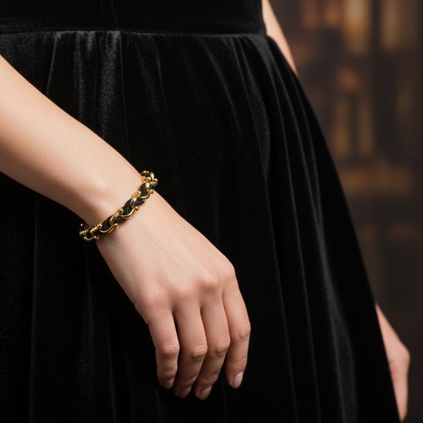 OCEAN MAXI Designer Bracelet / Necklace Black