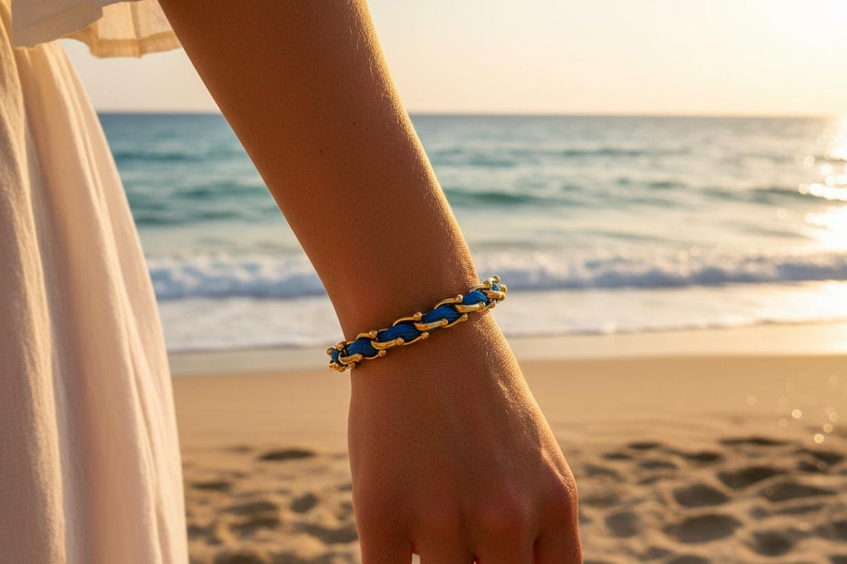 OCEAN MAXI Designer Bracelet / Necklace Blue