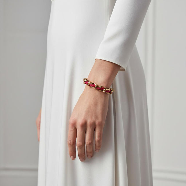 OCEAN MAXI Designer Bracelet / Necklace Dark Fuchsia