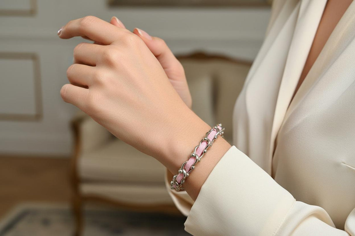 OCEAN MAXI Designer Bracelet / Necklace Soft Pink