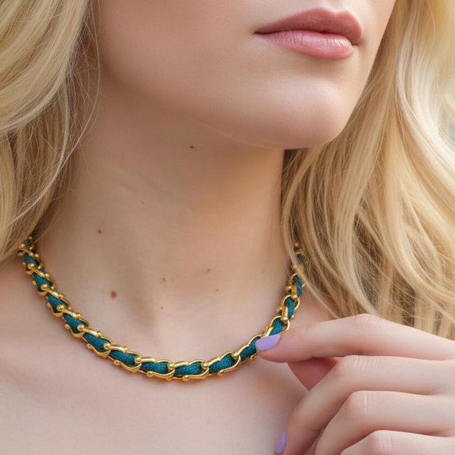 OCEAN MAXI Designer Bracelet / Necklace Teal