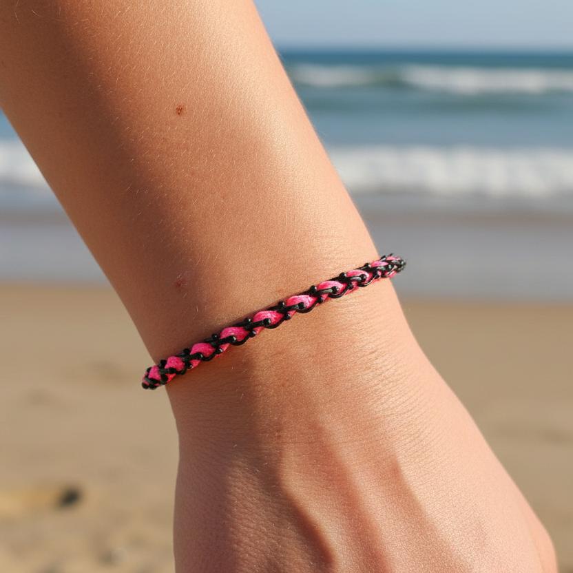 OCEAN MINI Designer Bracelet / Necklace Neon Pink