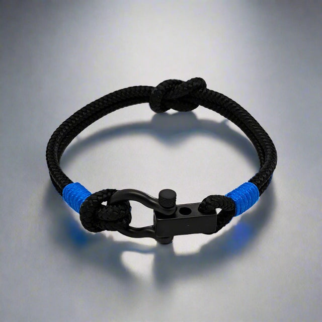ROYAL 3mm nautical clasp bracelet black blue