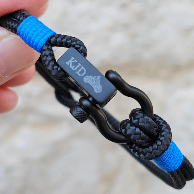 ROYAL 3mm nautical clasp bracelet black blue