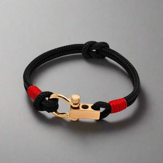 ROYAL 3mm nautical clasp bracelet black red
