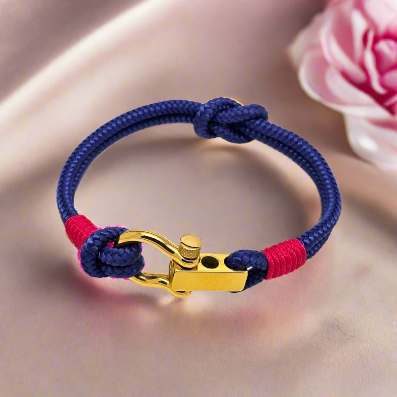 ROYAL 3mm nautical clasp bracelet blue fuchsia