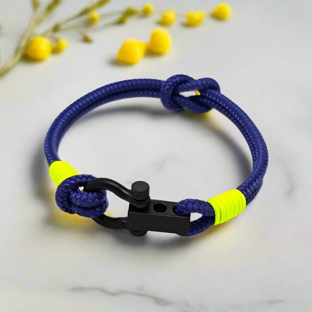 ROYAL 3mm nautical clasp bracelet blue neon yellow