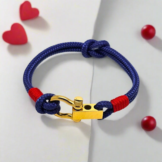 ROYAL 3mm nautical clasp bracelet blue red