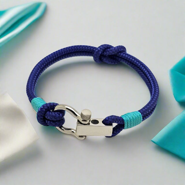 ROYAL 3mm nautical clasp bracelet blue turquoise