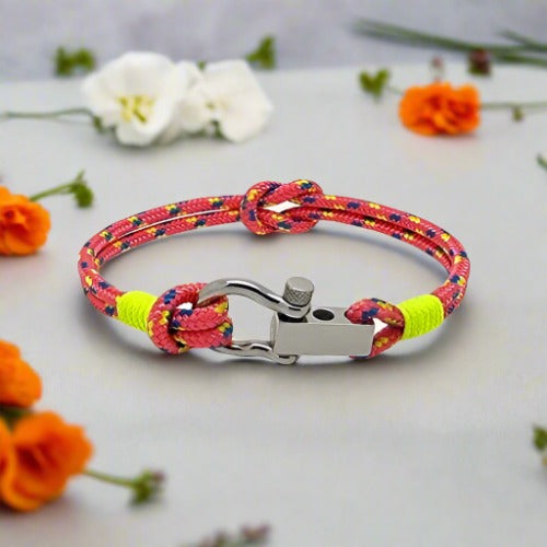 ROYAL 3mm nautical clasp bracelet coral yellow
