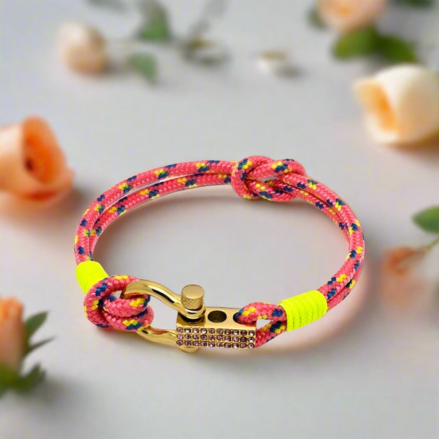 ROYAL 3mm nautical clasp bracelet coral yellow