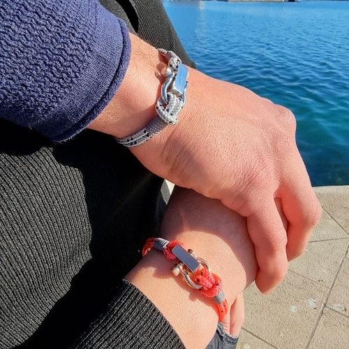 ROYAL 3mm nautical clasp bracelet grey mix