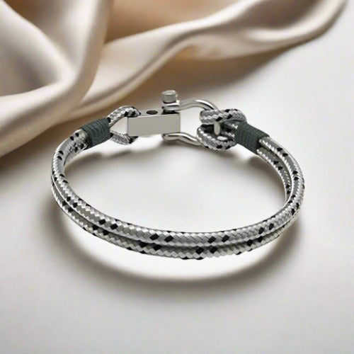 ROYAL 3mm nautical clasp bracelet grey mix