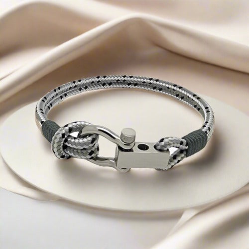 ROYAL 3mm nautical clasp bracelet grey mix