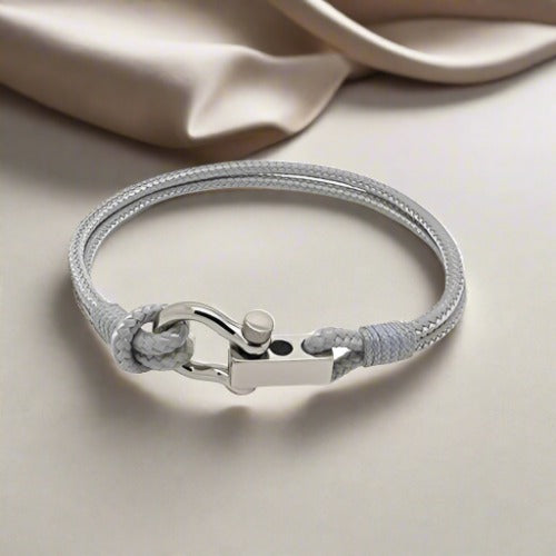 ROYAL 3mm nautical clasp bracelet grey