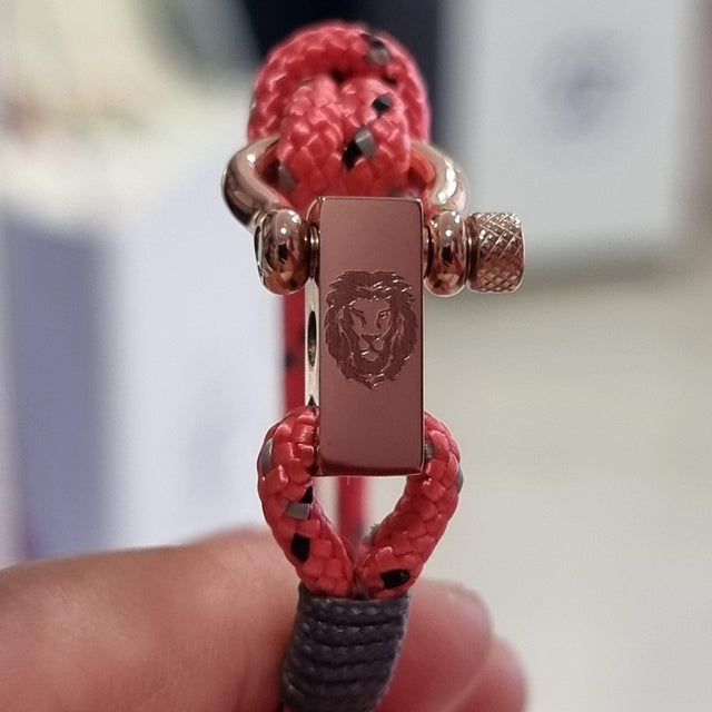 ROYAL 3mm nautical clasp bracelet pink mix grey