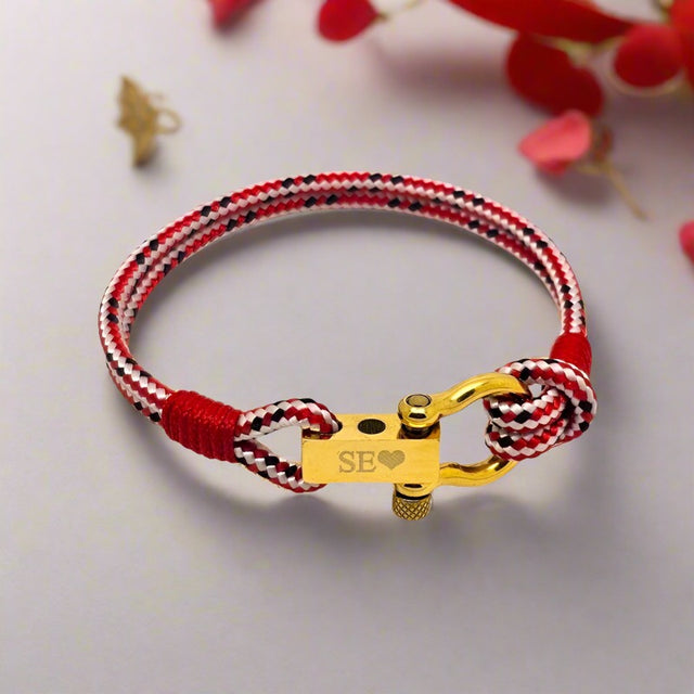 ROYAL 3mm nautical clasp bracelet red mix