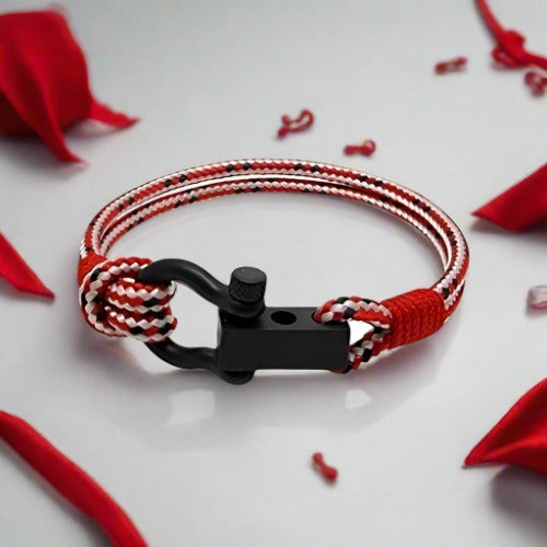 ROYAL 3mm nautical clasp bracelet red mix