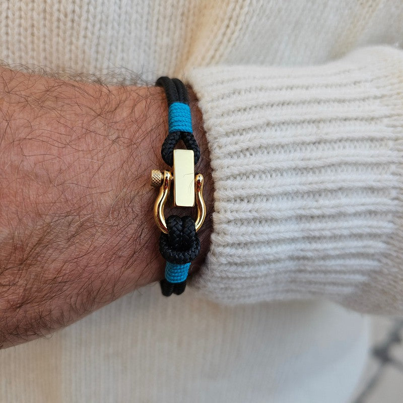 ROYAL mini shackle bracelet black teal